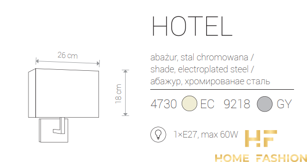 Бра Nowodvorski Modern HOTEL 4730 EC