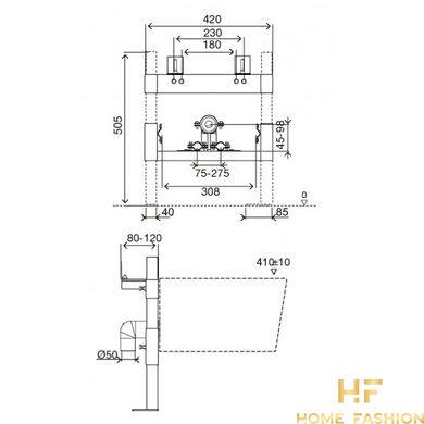 Инсталляция для биде IMPRESE i-FRAME (i4300)