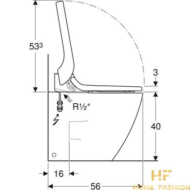 Підлоговий унітаз-біде під прихований бачок Geberit AquaClean Tuma Comfort 146.310.SI.1, колір - білий / скло