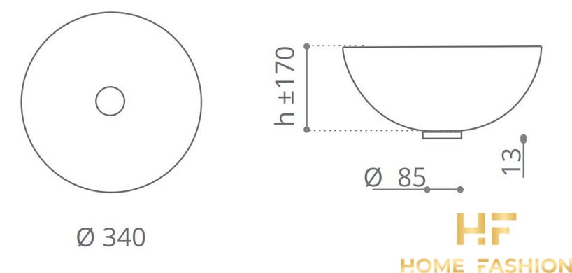 Раковина накладна Glass Design Ramada Lux RAMADAGDF3, колір - золото / золото