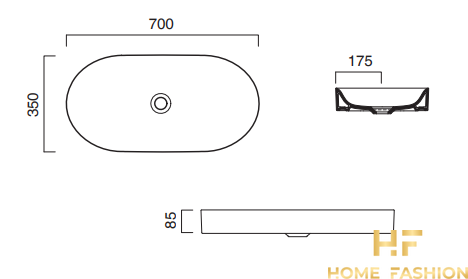 Раковина накладна CATALANO HORIZON 170AHZBM, колір білий матовий