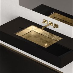 Раковина вбудована під стільницю Glass Design Blade Lux Sotto BLADESFO, колір - сусальне золото