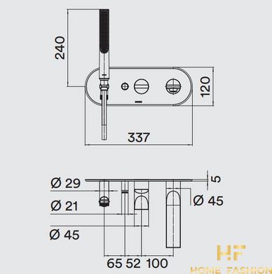 Настенный смеситель для ванны BOSSINI APICE Z00555000030005, цвет - хром