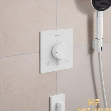 Настінний термостатичний змішувач для душу Hansgrohe Ecostat Comfort E на 2 функції Matt White (33711700)