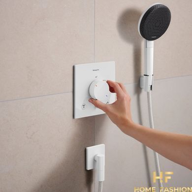 Настінний термостатичний змішувач для душу Hansgrohe Ecostat Comfort E на 2 функції Matt White (33711700)