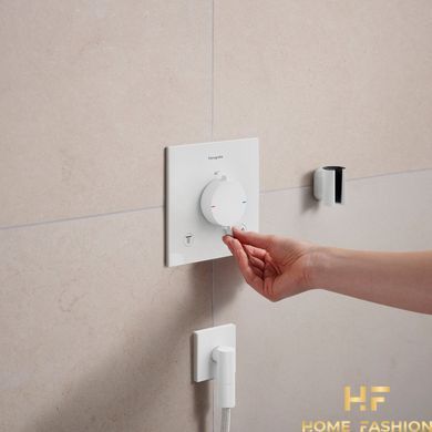 Настінний термостатичний змішувач для душу Hansgrohe Ecostat Comfort E на 2 функції Matt White (33711700)