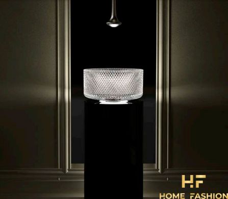 Раковина накладная Glass Design Villa VILLAT01F4, цвет - прозрачный / хром
