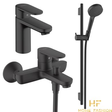 Набор смесителей для ванны Hansgrohe Vernis Blend MB 100 (71551670+71440670+26423670) чёрный матовый (20230001)