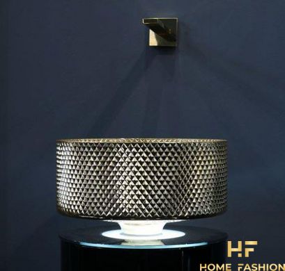 Раковина накладная Glass Design Villa Lux VILLAGDF4, цвет - золото / хром