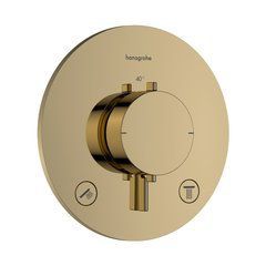Настінний термостатичний змішувач для душу Hansgrohe Ecostat Comfort S на 2 функції Polished Gold Optic (33715990)