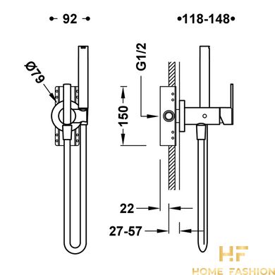 Гигиенический душ со смесителем TRES LEX-TRES 181222