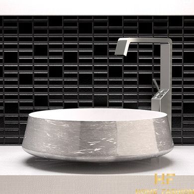 Раковина накладна Glass Design Exte Lux ALUEXTELWGB, колір - білий / сусальне золото