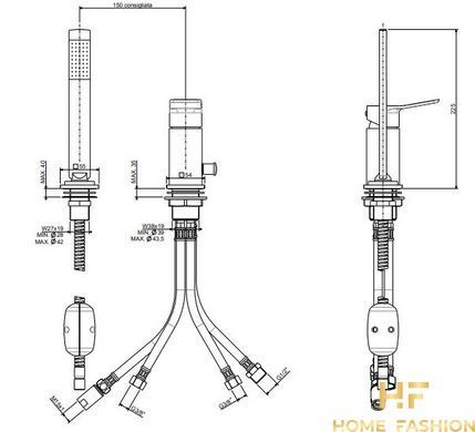 Смеситель для ванны PAFFONI Tilt TI 041 CR, цвет - хром
