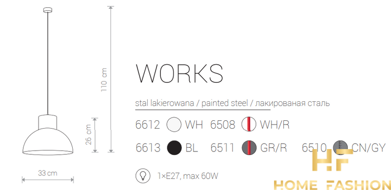 Подвесной светильник Nowodvorski Modern WORKS 6612 WH