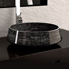 Раковина накладная Glass Design Exte ALUEXTETA02, цвет - черный / серебро