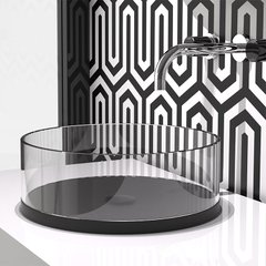 Раковина накладная Glass Design Xtreme Small XTREMESPO30T01, цвет - черный матовый / прозрачный