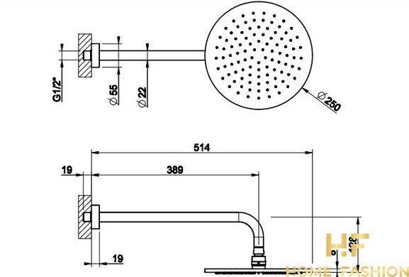 Верхній душ Gessi Habito Finox Brushed Nickel (66148-149)