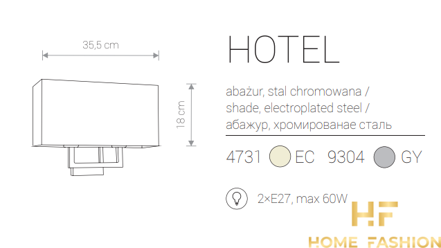 Бра Nowodvorski Modern HOTEL 4731 EC