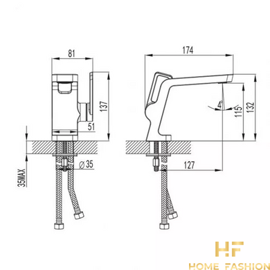 Змішувач для раковини Devit Linea чорний матовий (150W1144B)