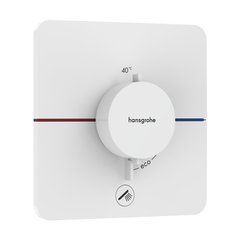 Настінний термостатичний змішувач для душу Hansgrohe ShowerSelect Comfort Q HighFlow на 1 функцію Matt White (15589700)