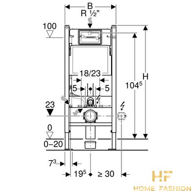 Инсталляция для подвесного унитаза Geberit DuofixBasic Delta 12см 111.153.00.1