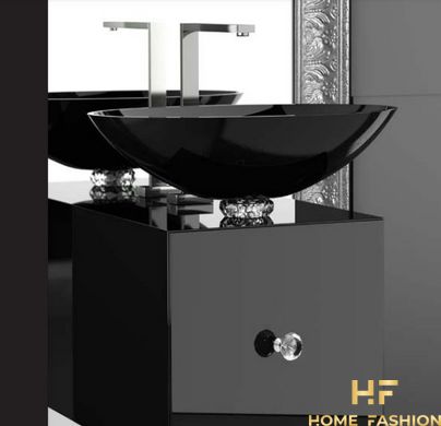 Раковина накладная Glass Design Collier COLLIERT30F4, цвет - черный / хром