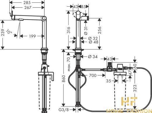 Смеситель для кухни Hansgrohe Aqittura M91 FilterSystem 240 1jet Matt Black (76804670)