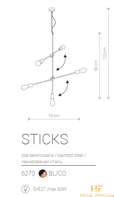 Подвесная люстра Nowodvorski Modern STICKS 6270 BL/CO