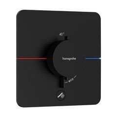 Настінний термостатичний змішувач для душу Hansgrohe ShowerSelect Comfort Q HighFlow на 1 функцію Matt Black (15589670)