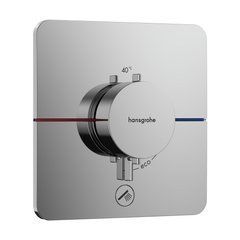 Настінний термостатичний змішувач для душу Hansgrohe ShowerSelect Comfort Q HighFlow на 1 функцію Chrome (15589000)