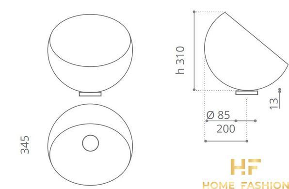 Раковина накладная Glass Design Moon MOONT01F4, цвет - прозрачный / хром