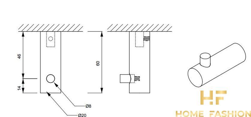 Гачок DECOR WALTHER BAR HAK1 0856760, колір - чорний матовий