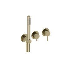 Настенный смеситель для душа Sanycces Loop на 2 выхода Brushed Gold (MH2D001BG)