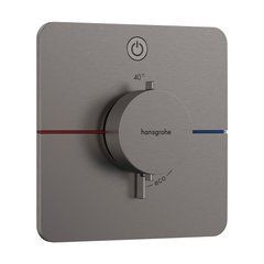 Настінний термостатичний змішувач для душу Hansgrohe ShowerSelect Comfort Q на 1 функцію Brushed Black Chrome (15581340)