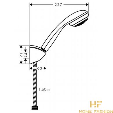 Душовий набір HANSGROHE Crometta 85 1jet PorterC хром, 1,60м, 27577000