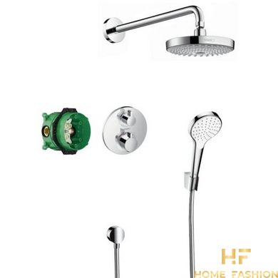 Душовий набір HANSGROHE ShowerSet Croma Select S/Ecostat S верхній, ручний душ, ibox, термостат, 27295000