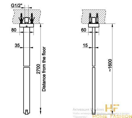 Излив потолочный GESSI RETTANGOLO K 20099-031