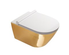 Подвесной унитаз CATALANO GOLD&SILVER 1VS55NRBO, цвет - белый/золото