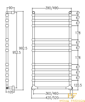 Электрический полотенцесушитель MARGAROLI SOLE 514/11 TS