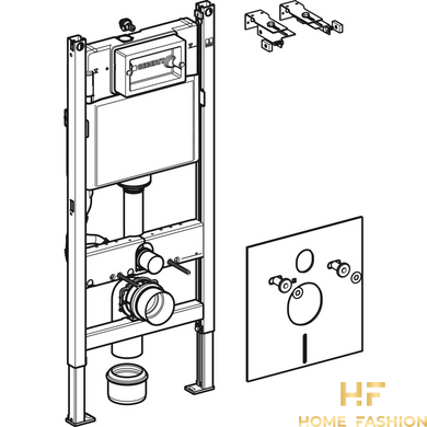 Комплект інсталяції для підвісного унітазу 3в1 Geberit Duofix Delta 12см 458.126.00.1