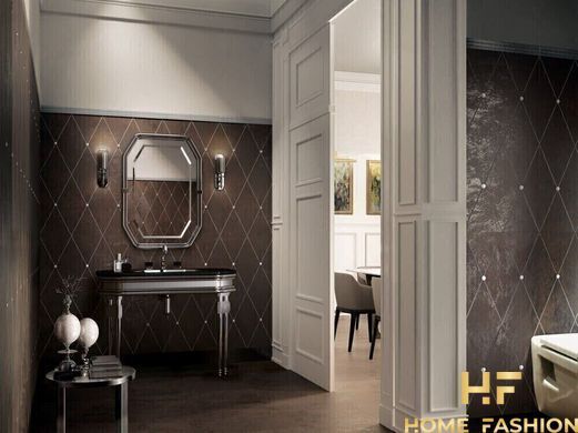 Плитка Petracer`s Ad Maiora Rhombus Platino su Nero, fregio Platino 50x100