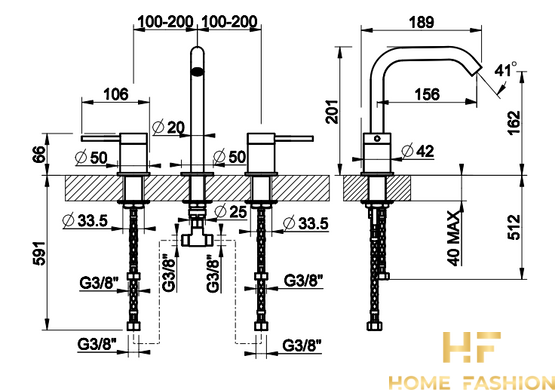 Смеситель для раковины GESSI 316 FLESSA 54012-239