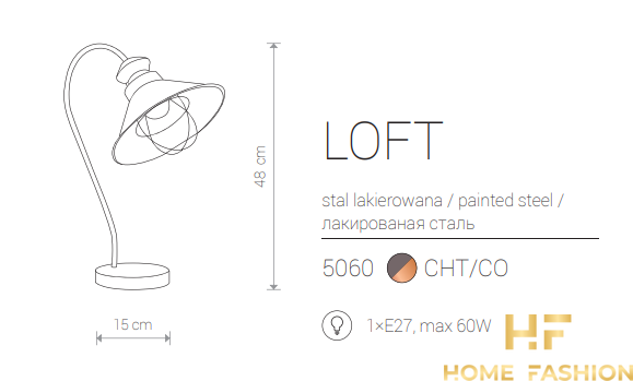 Настільна лампа Nowodvorski Modern LOFT 5060 CHT / CO