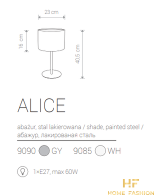 Настольная лампа Nowodvorski Modern ALICE 9090 GY