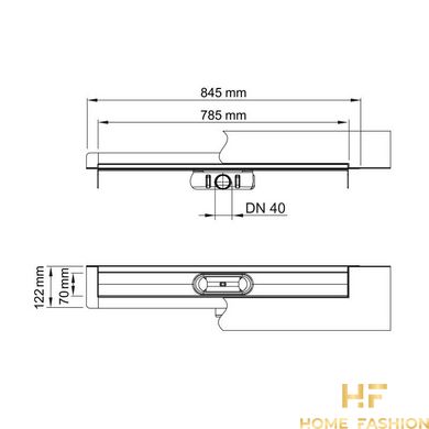 Душевой канал ACO ShowerDrain C-line 785 мм 9010.88.23 с горизонтальным фланцем, низкий сифон