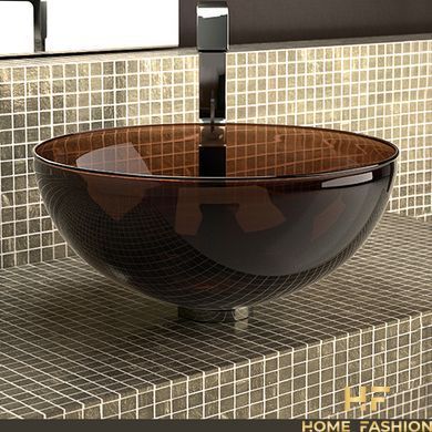 Раковина накладна Glass Design Laguna Murano Night LAGUNAT33F4, колір - коричневий / хром