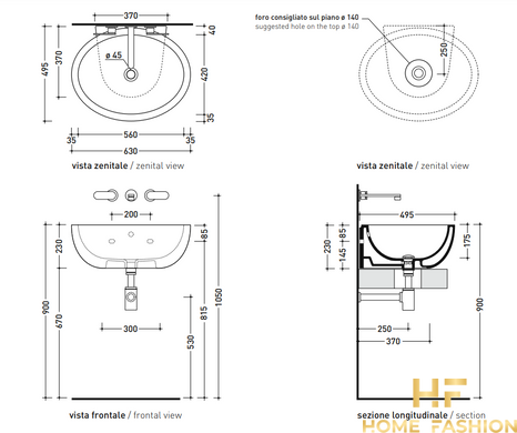 Раковина Flaminia Dip DP482