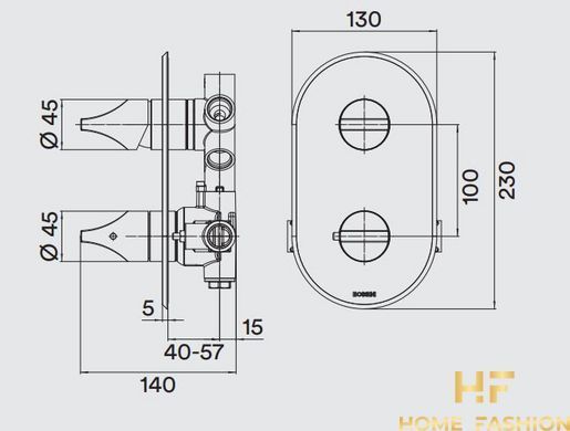 Скрытая часть для термостатического смесителя BOSSINI APICE Z00125000000005