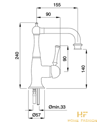 Змішувач для раковини GAIA ASTON RB6413, колір - хром