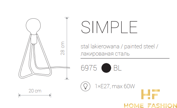 Настільна лампа Nowodvorski Modern SIMPLE 6975 BL